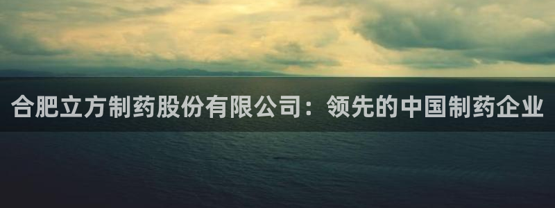 九游会老哥俱乐部官网：合肥立方制药股份有限公司：领先的中国制药企业