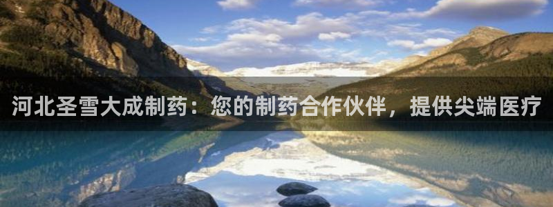ag九游老哥俱乐部：河北圣雪大成制药：您的制药合作伙伴，提供尖端医疗