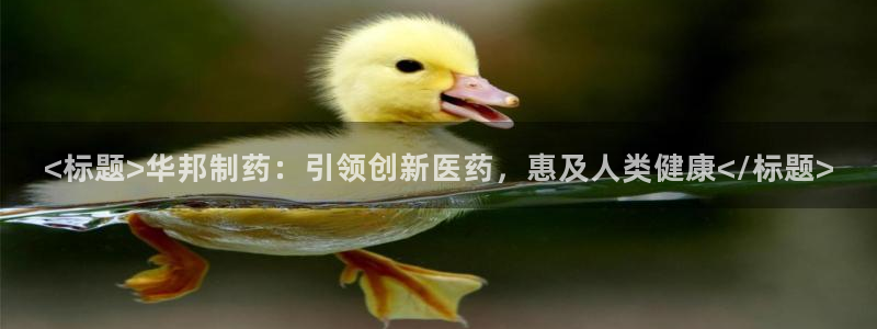九游会老哥俱乐部官网首页论坛：<标题>华邦制药：引领创新医药，惠及人类健康</标题>