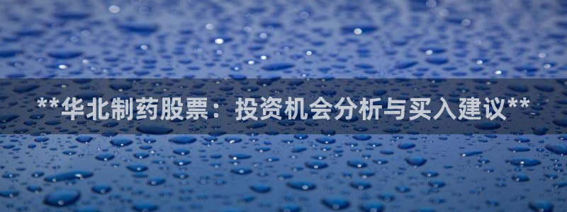 九游会老哥俱乐部交流社区：**华北制药股票：投资机会分析与买入建议**