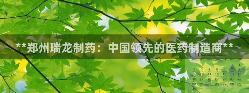 九游会老哥俱乐部官网首页：**郑州瑞龙制药：中国领先的医药制造商**