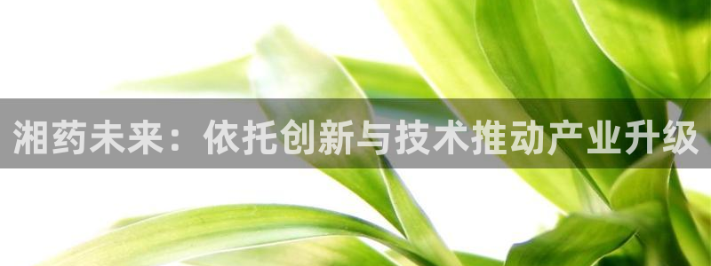 九游老哥俱乐部登录：湘药未来：依托创新与技术推动产业升级