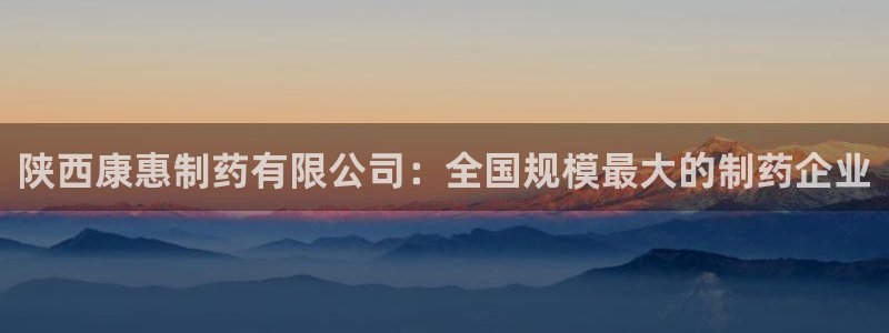 九游会老哥：陕西康惠制药有限公司：全国规模最大的制药企业