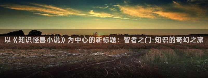 久久小说下载官网：以《知识怪兽小说》为中心的新标题：智者之门-知识的奇幻之旅